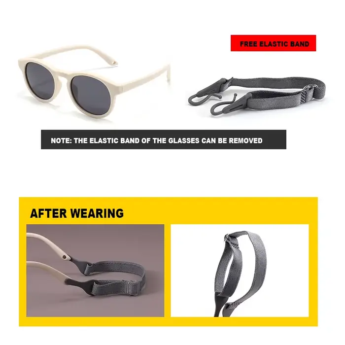 0-3 ans nouveau-né mode bébé premières lunettes de soleil avec sangle ronde Flexible UV400 polarisé infantile Silicone