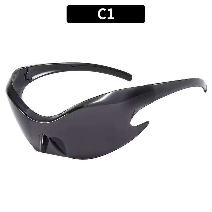 2025 lunettes de soleil futuristes Y2k pour hommes femmes marque une pièce miroir lunettes de soleil