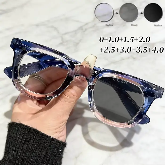 Nouvelle Tendance Lunettes Photochromiques Surdimensionnées Hommes Femmes Verres HD