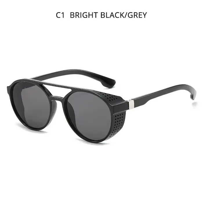 Lunettes de soleil Steampunk classiques pour hommes, rondes à la mode, Vintage, marque de styliste, 