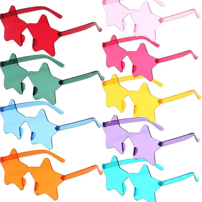 Lunettes de soleil colorées en forme d'étoile