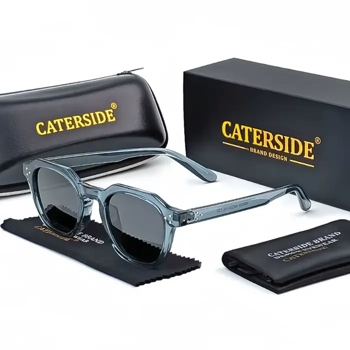 Caterside nouveau rétro polarisé hommes lunettes de soleil carré TR90 cadre femmes lunettes de solei