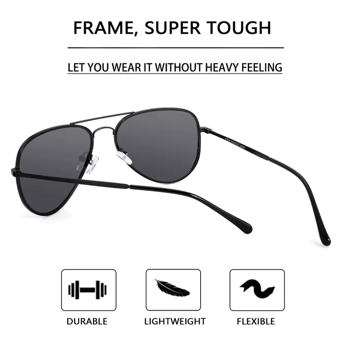 MAXJULI Lunettes de soleil polarisées pour grandes têtes hommes femmes 8123