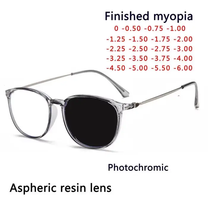 Lunettes optiques anti-UV pour hommes et femmes, verres myopes, photochromisme du soleil, résistante
