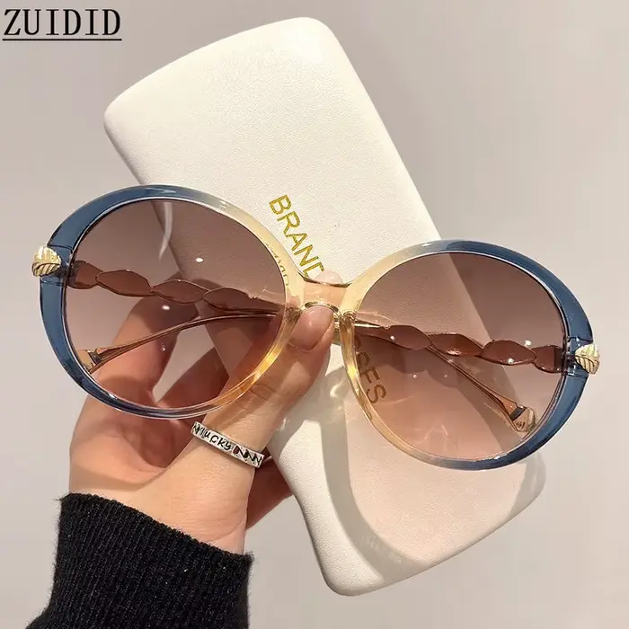 Lunettes De Soleil rondes femmes 2023 surdimensionné luxe mode