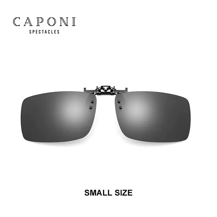 CAPONI – lunettes de soleil carrées pour hommes, Clip de lunettes, faciles à retourner, polarisées, 