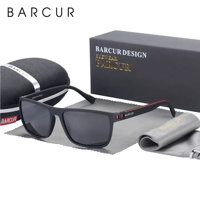 BARCUR sport lunettes de soleil pour hommes polarisées pêche voyage TR90 léger lunettes de soleil lu
