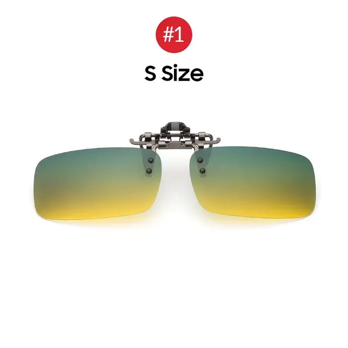 Jour et nuit Flip Up Clip sur lunettes de soleil polarisées conduite Aviation surdimensionné S M L t