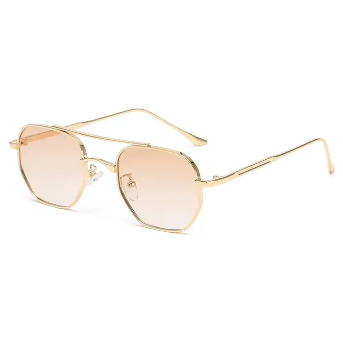 Lunettes de soleil à monture métallique double pont pour hommes et femmes
