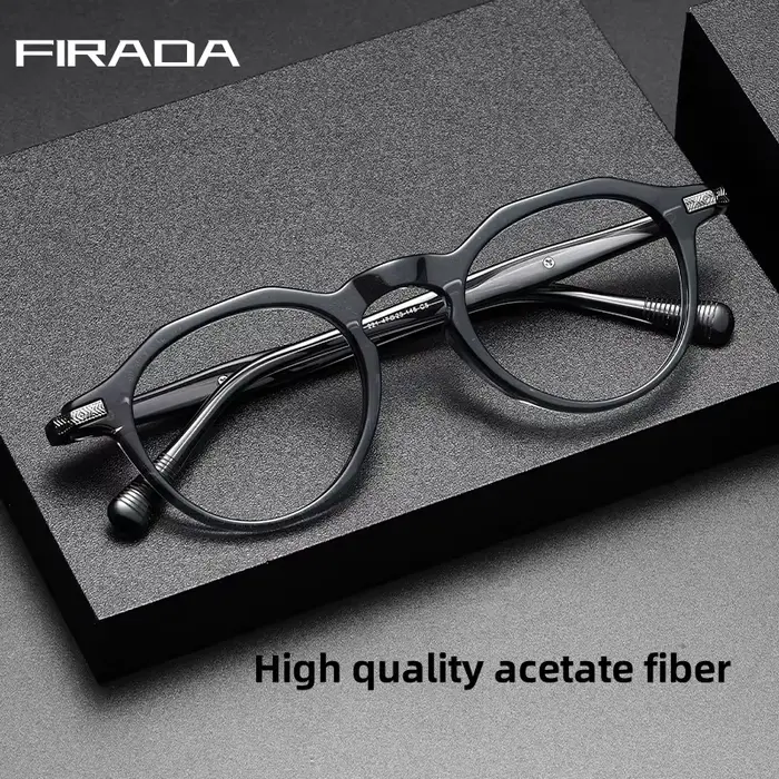 FIRADA 2025 Nouvelles Lunettes Confortables Tendance Rétro Luxe en Acétate Montures Rondes pour Hommes et Femmes 221-C