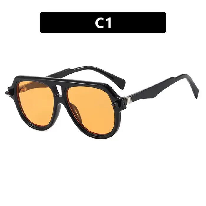307696   Lunettes de soleil Orange pour femmes et hommes, pilote classique, tendance, rétro Shopping