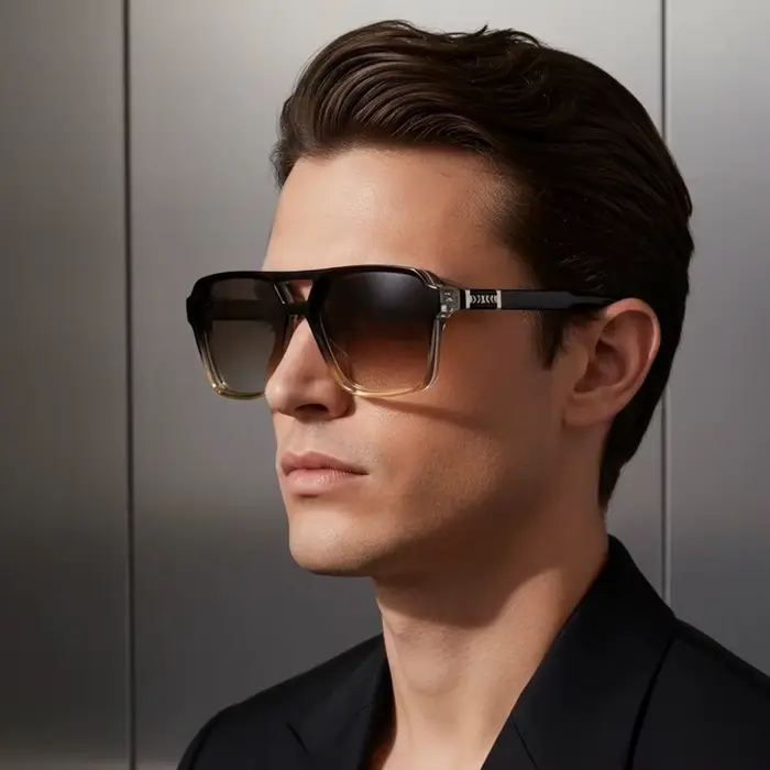 CATERSIDE mode Punk lunettes de soleil hommes cadre carré plat haut Double pont haute qualité lunett