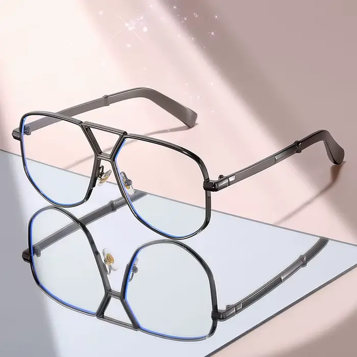 Nouvelles lunettes de soleil classiques à double pont, monture en métal de qualité supérieure, verre