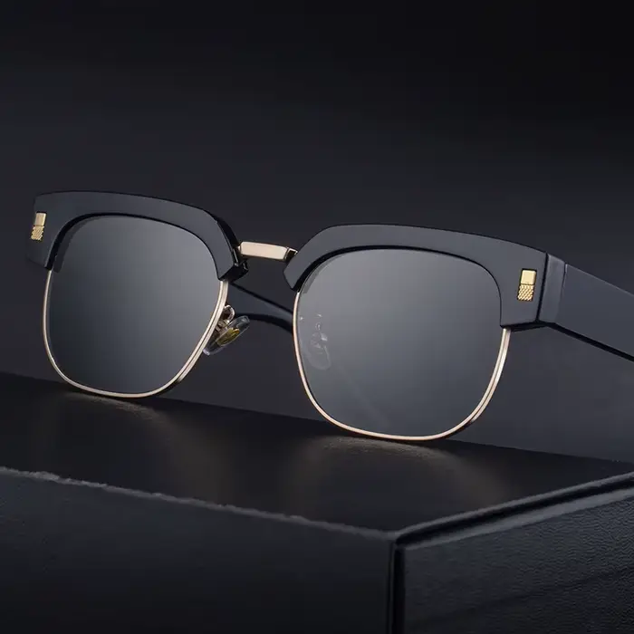 Mimiyou carré Rivet lunettes de soleil hommes haute qualité Punk