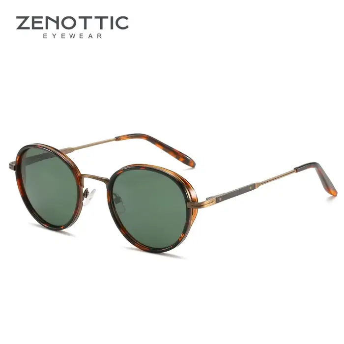 ZENOTTIC lunettes de soleil luxe 2025 Rrtro lunettes de soleil polarisées rondes protection solaire 