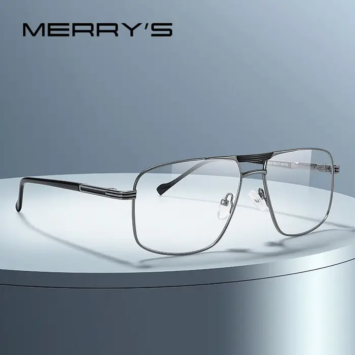 MERRYS DESIGN hommes classique carré lunettes optique cadre de luxe Double pont lunettes de Prescrip