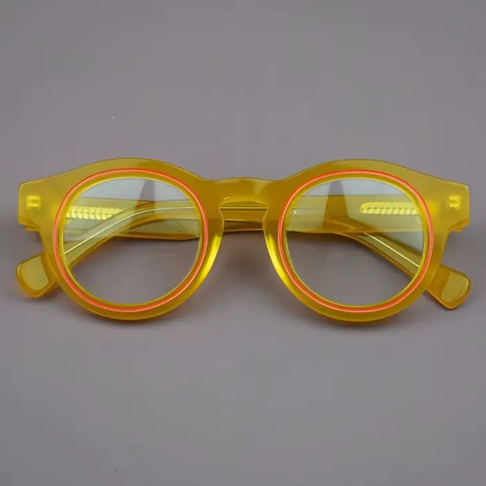 Montures de lunettes rondes rétro en acétate pour hommes et femmes