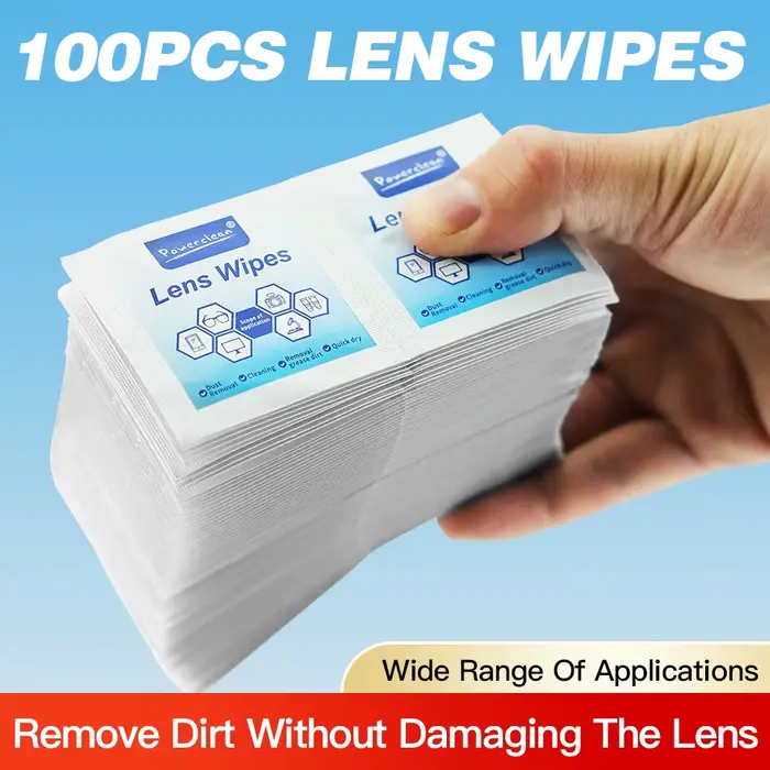 Lingettes de nettoyage pour lentilles de lunettes, 100 pièces, pour lunettes de soleil, téléphone portable, écran iPad, pré-humidifiées, outils en microfibre emballés individuellement