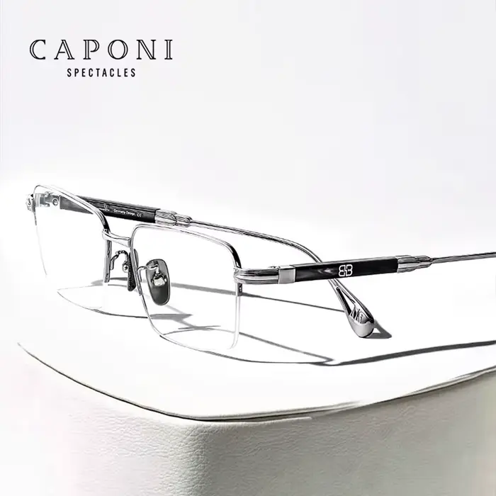 CAPONI Vintage hommes lunettes cadre pur titane acétate Anti lumière bleue luxe