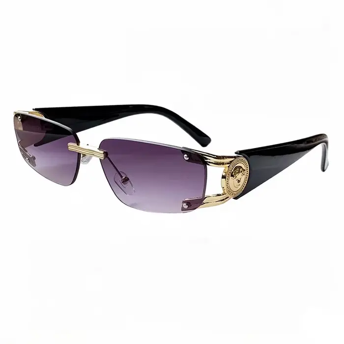 Nouvelles Lunettes de Soleil Sans Monture 2026 Hommes Tendance Vintage Dégradé Décontractées Femmes Design de Marque