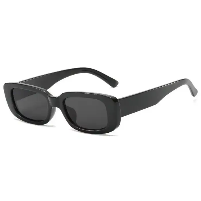Lunettes de soleil carrées noires vintage pour femme, marque de luxe, petites lunettes de soleil rec