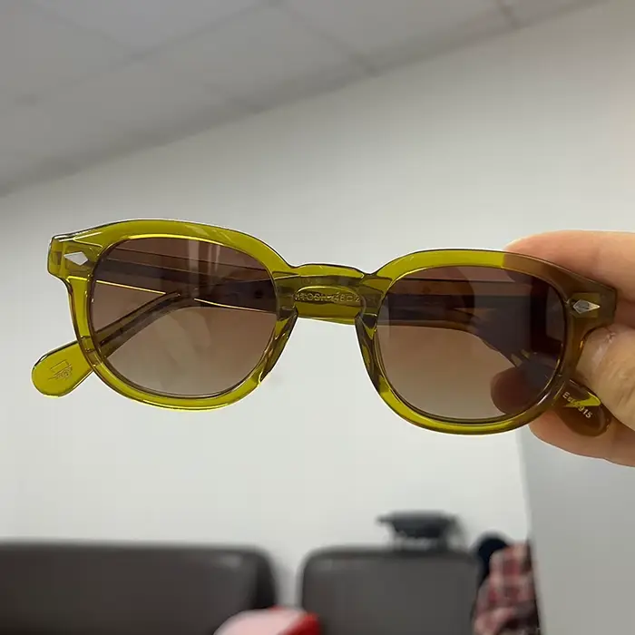Lunettes de soleil en acétate noir taille 44/46/49, lunettes Johnny Depp Lemtosh pour homme, lunette
