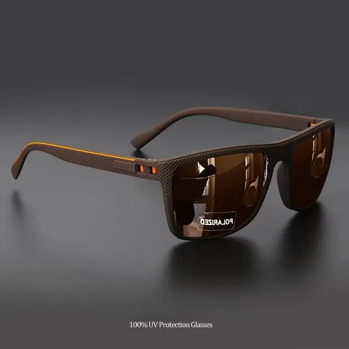 Lunettes de soleil polarisées à monture carrée, charnières à ressort de haute qualité, lentilles à r