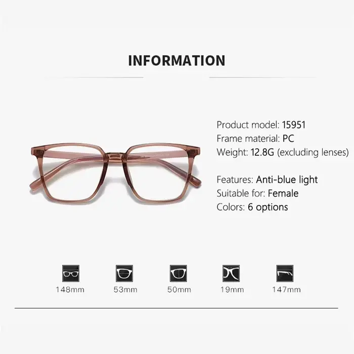 Lunettes de myopie, Style carré rétro élégant pour hommes et femmes