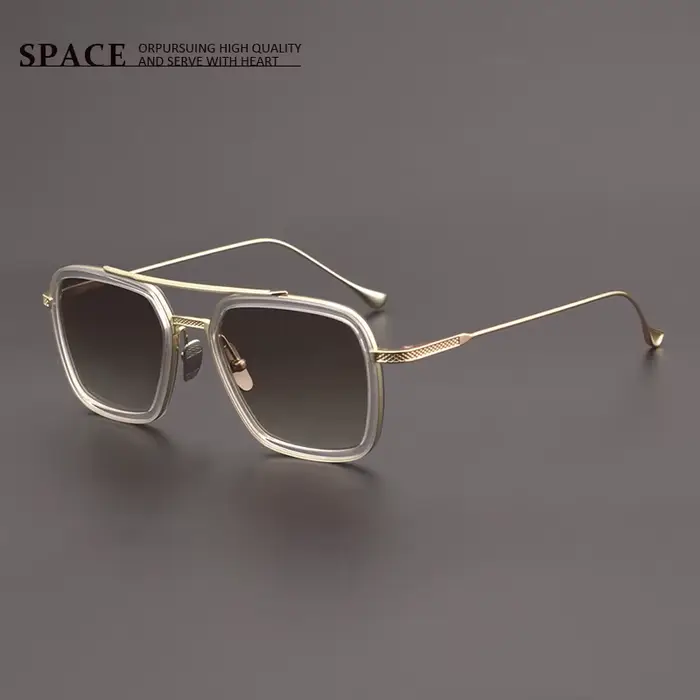 Lunettes de pilote à monture large en forme d'étoile pour femmes 006