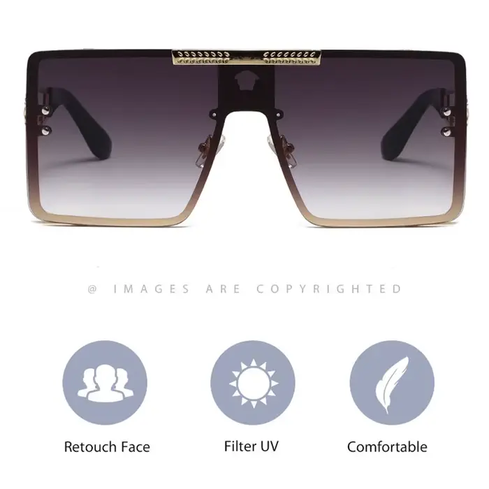 Nouvelles lunettes de soleil élégantes avec montures surdimensionnées