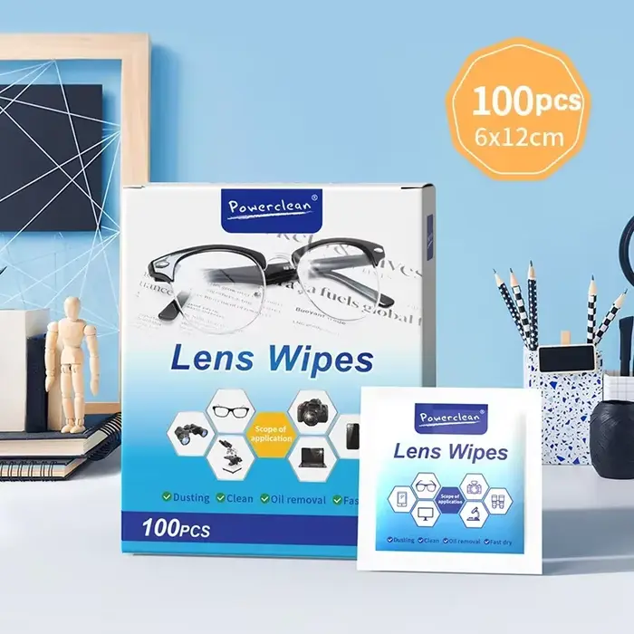 Lingettes nettoyantes pour lentilles, 100 pièces, pour lunettes de soleil, pour écran de téléphone p