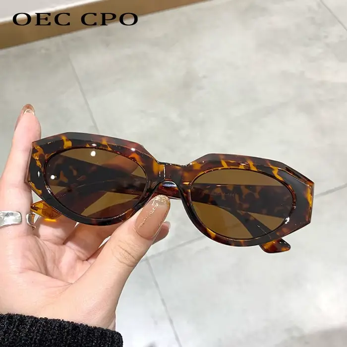 OEC CPO Punk lunettes de soleil œil de chat femmes Vintage petite lentille ovale