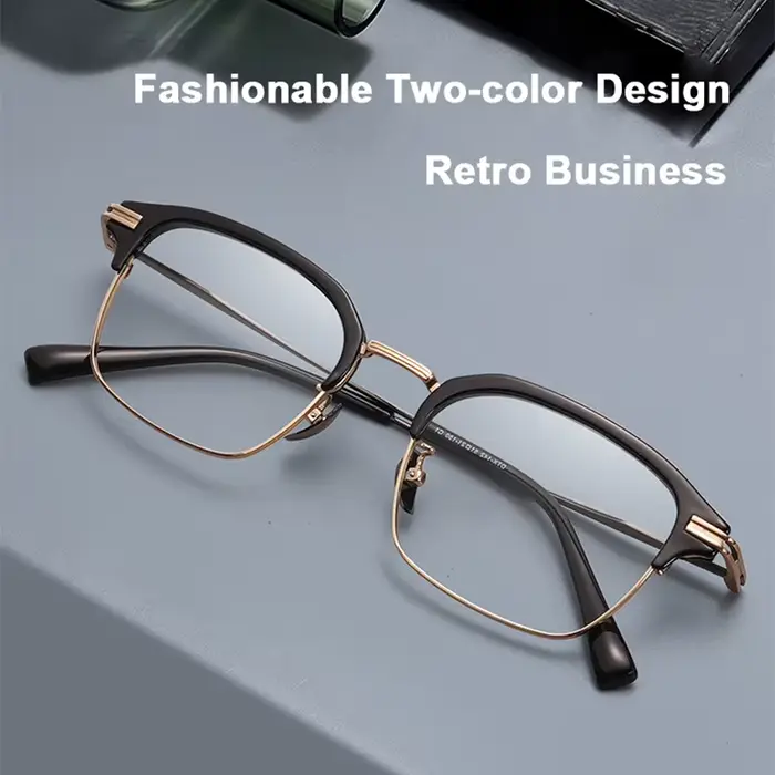 Réplique de luxe Design de marque Browline lunettes carrées cadre hommes