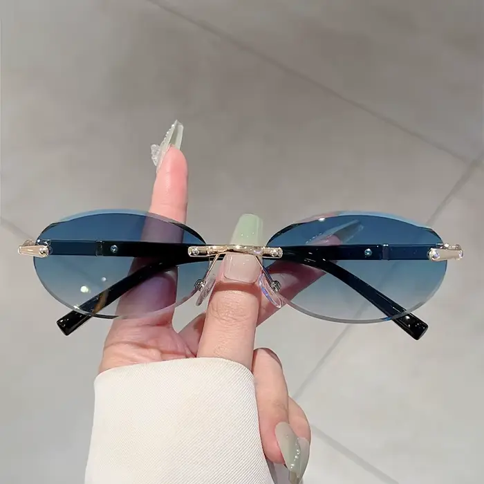 Lunettes de soleil à monture ovale personnalisée rétro femmes hommes lunettes de soleil haut de gamm