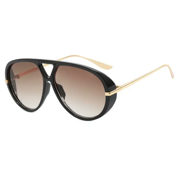 Lunettes de soleil œil de chat en alliage pour femmes, monture épaisse Vintage, nouvelle mode, bleu 