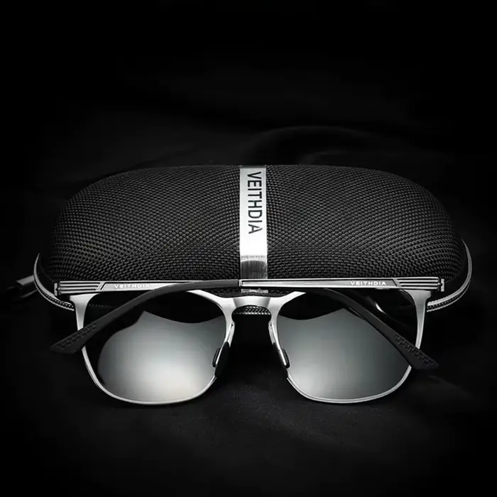 VEITHDIA-Lunettes de soleil unisexes rétro en aluminium et magnésium, verres polarisés, vintage, acc
