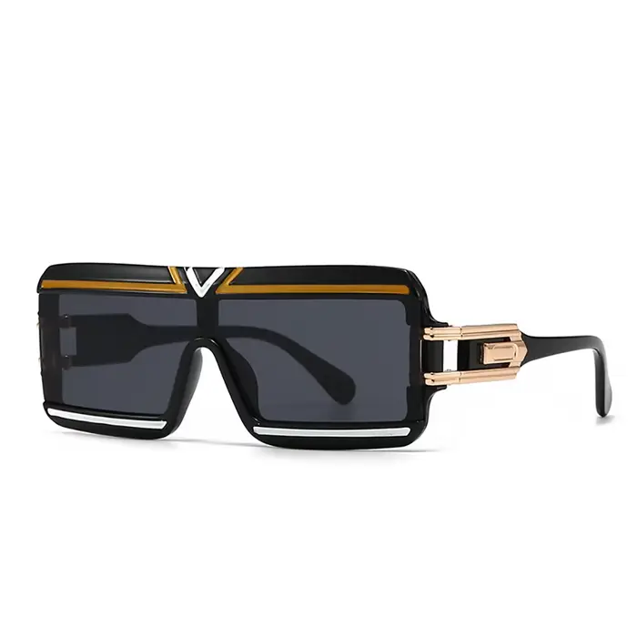 Lunettes de soleil carrées de qualité supérieure pour hommes et femmes, tendance, métalliques, à mon
