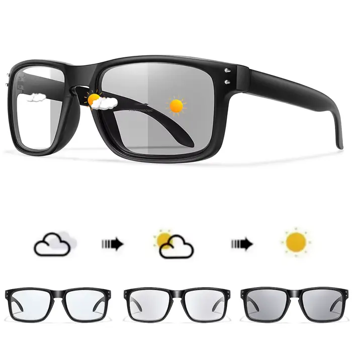 Lunettes de soleil photochromiques simples pour hommes et femmes, pour Sport de plein air, vtt, vélo