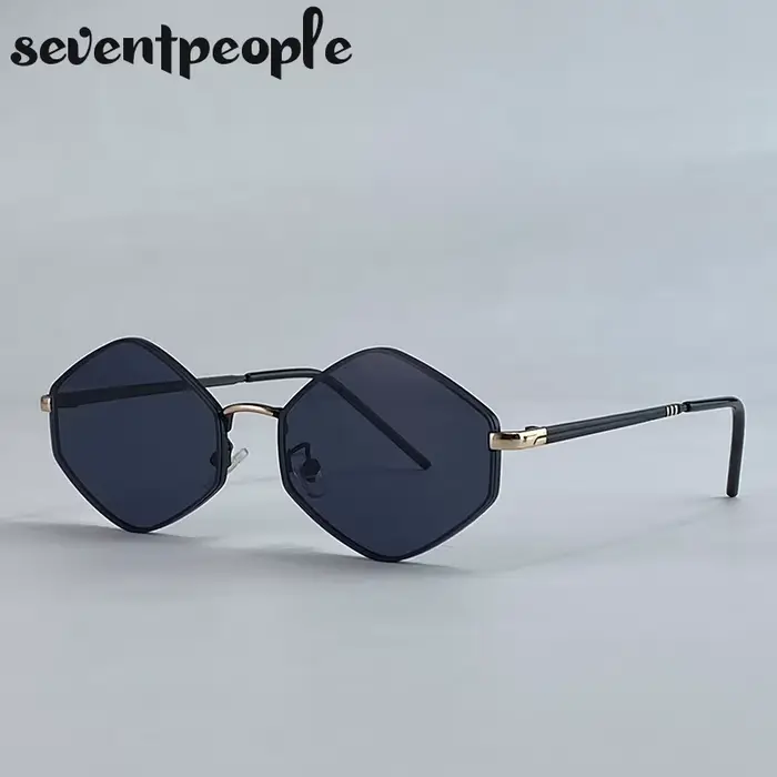 Lunettes de soleil hexagonales à petite monture pour femme, style punk, marque de luxe 2026, classiq