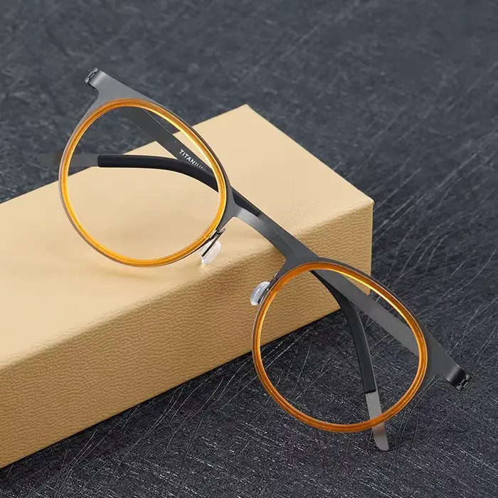 Lunettes en titane pur pour hommes, design sans vis, bague miroir, cadre de séparation, lunettes pou