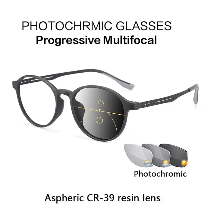 Lunettes de lecture multifocales progressives en alliage métallique pour hommes et femmes, lunettes 