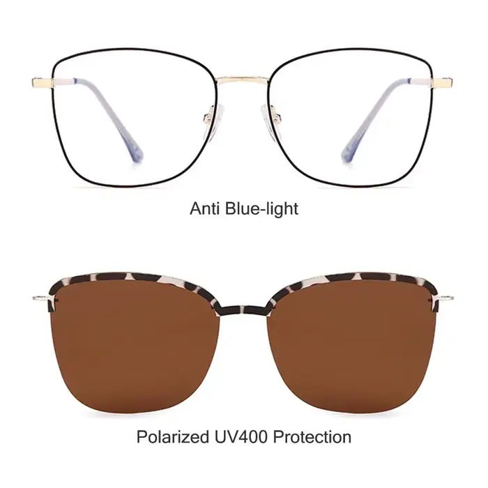 Lunettes de soleil à clipser avec monture en métal