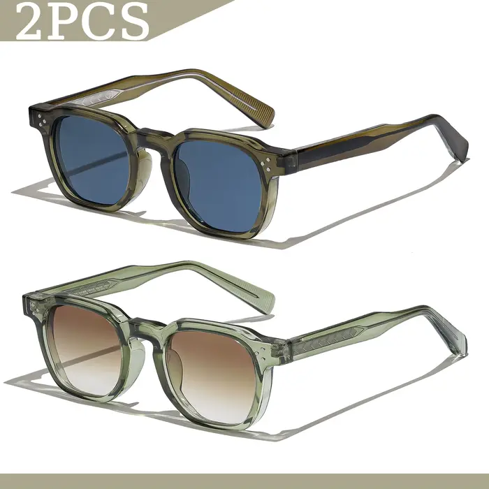 1/2/3 pièces en gros nouveau carré rétro lunettes De Soleil hommes mode Punk