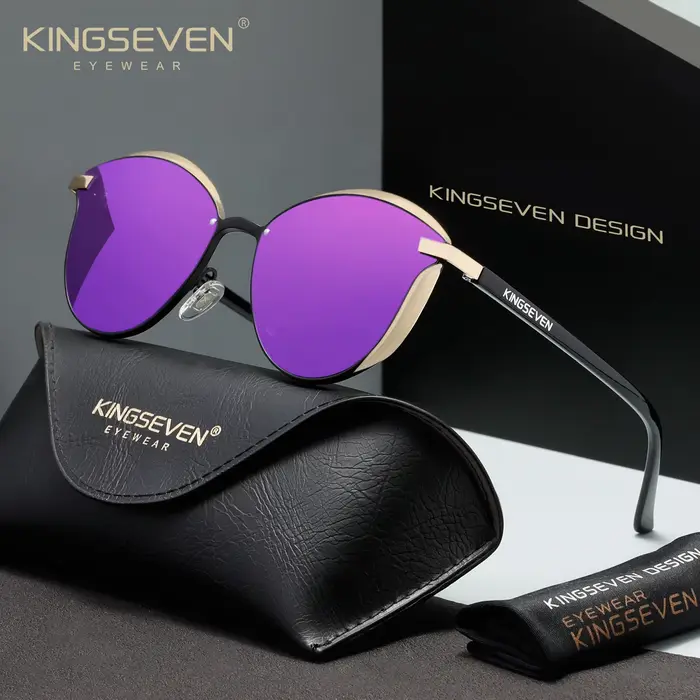 KINGSEVEN Nouveauté Lunettes de soleil œil de chat pour femme, polarisées UV400, élégantes pour la p