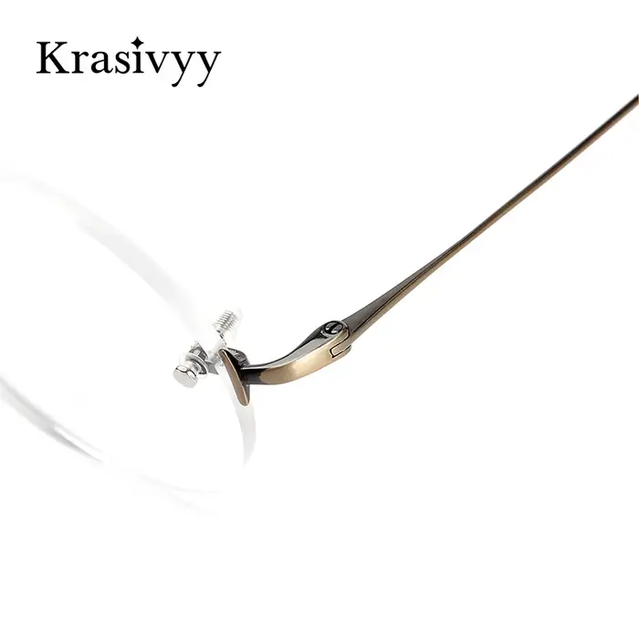 Krasivyy Vintage rond sans monture lunettes hommes titane optique myopie Prescription