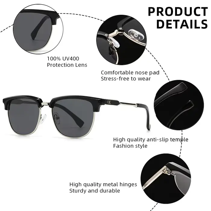 Lunettes de soleil rétro Browline pour hommes et femmes