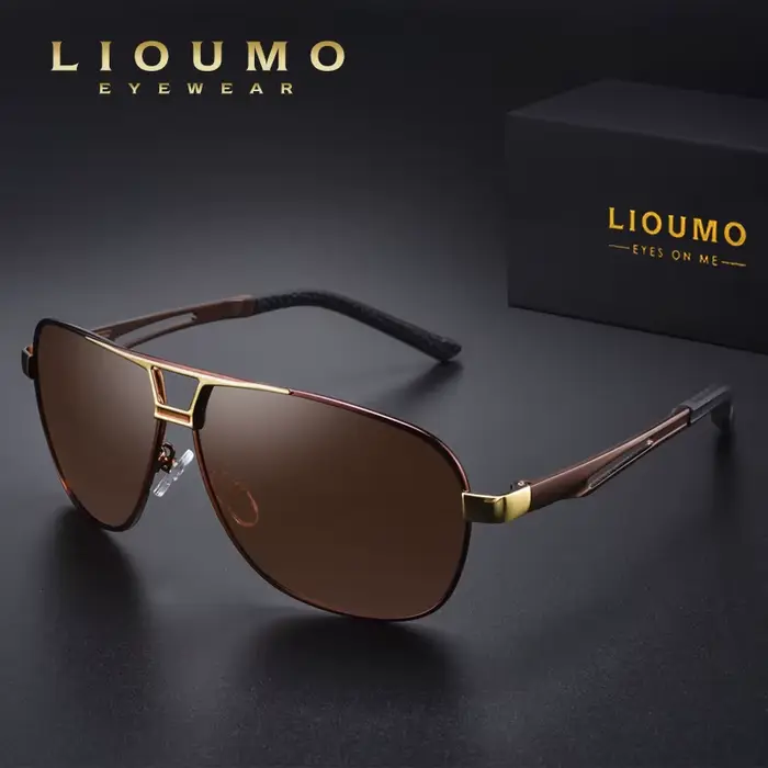 Top qualité carré rétro photochromique aluminium lunettes de soleil hommes polarisées conduite femme