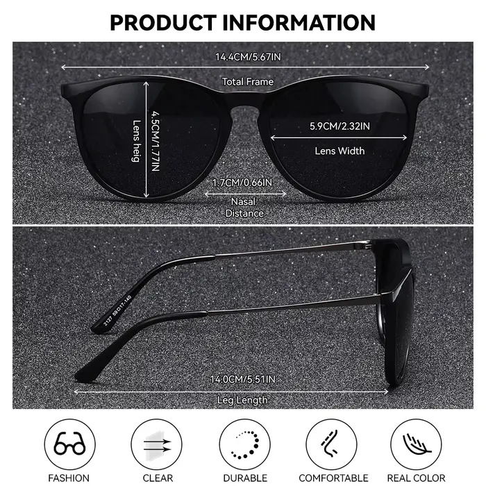BARCUR-Lunettes de soleil à imprimé léopard pour femmes, monture ronde, verres dégradés TAC, polaris