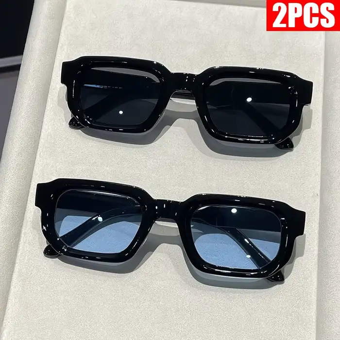 Lunettes de soleil vintage à monture rectangulaire pour femmes, 2/3 pièces, design de marque de luxe