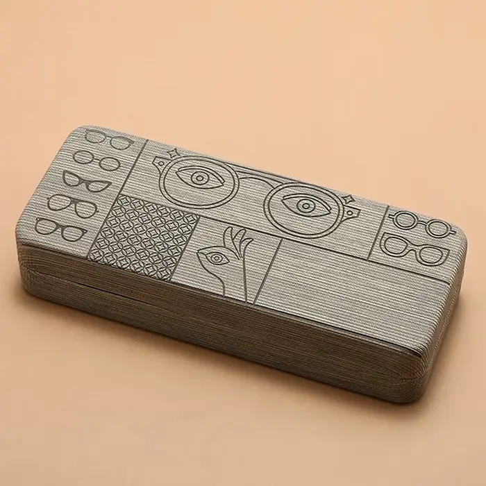 Étui à lunettes à motif géométrique, 1 pièce, porte-lunettes carré élégant et Portable avec motifs e